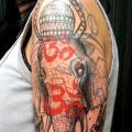 Buddhist tattoos and their value Tattoo Elephant Ganesh on the shoulder