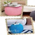 We sew and knit round ottomans